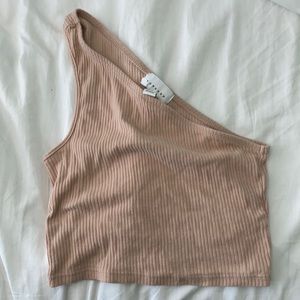 Topshop One Shoulder Asymmetrical Crop Top